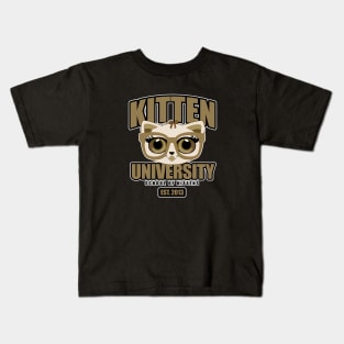 Kitten University - Brown Kids T-Shirt